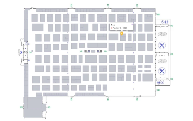 mapa Stand Orycs Iberzoo Propet 2025